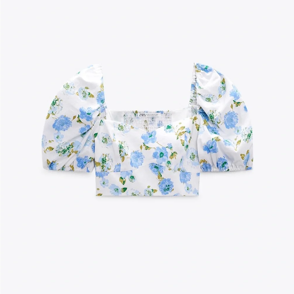 ZARA Floral Print Crop Top
